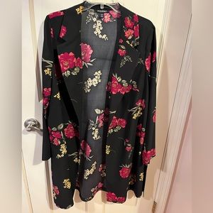 Long black and floral jacket